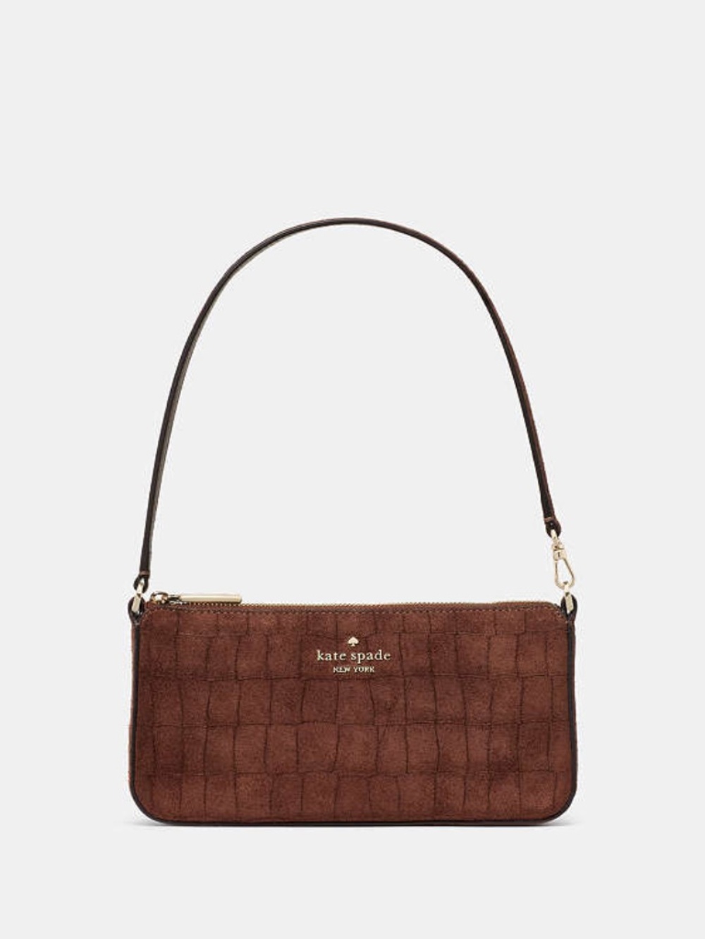 Kate Spade Gemini Suede Croc Mini Bag Chocolate Truffle